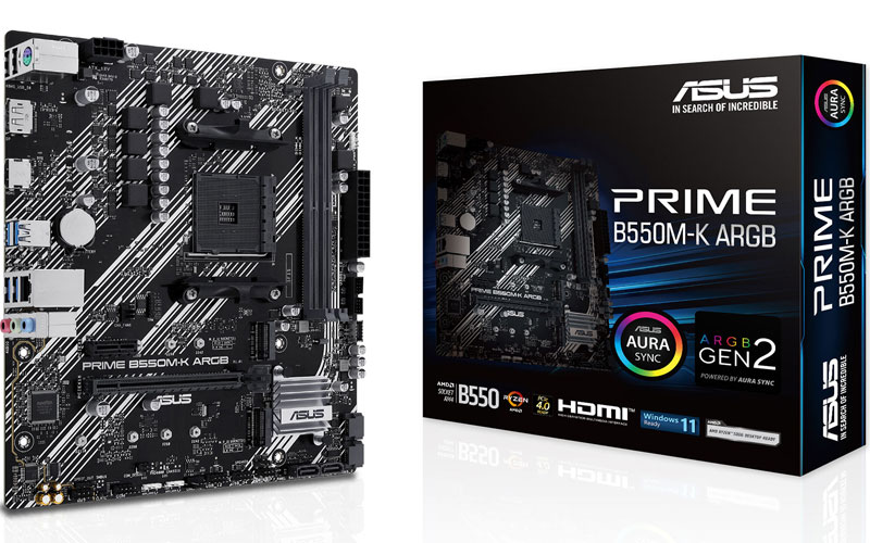 MAINBOARD AM4 ASUS B550M-K, 2XDDR4 4733MHZ (OC), 6XSATA III E M.2 SLOT, 4XUSB 3.0 E 2XUSB 2.0, HDMI/DISPLAY PORT, MATX